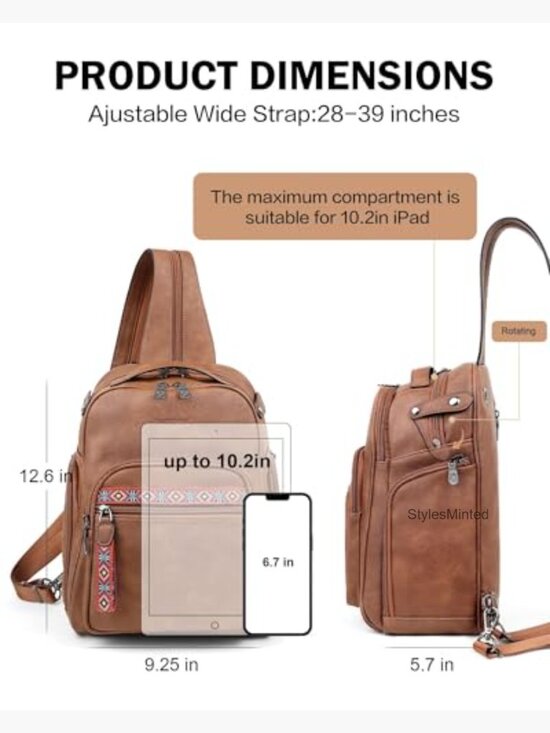 Large Convertible Sling Backpack Crossbody Purse Anti Theft Travel Bag main image 5